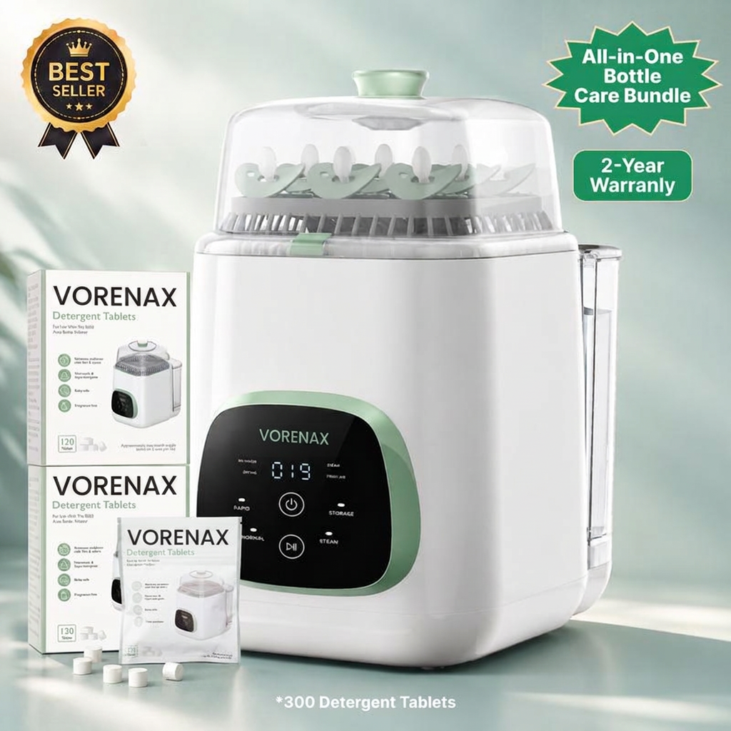 Automatic Baby Bottle Washer with 300 Detergent Tablets