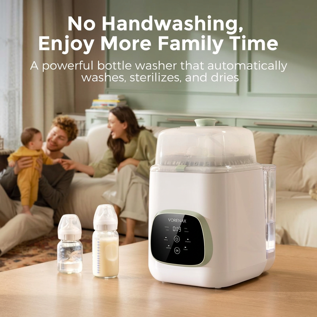 Automatic Baby Bottle Washer with 300 Detergent Tablets