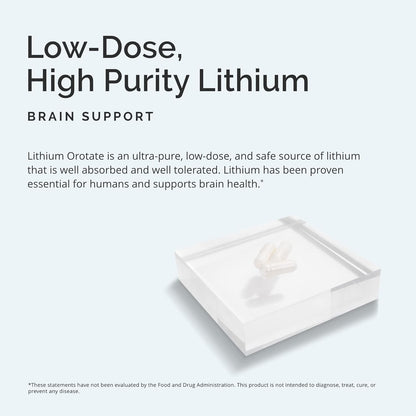 Lithium Orotate Mood & Cognitive Support Capsules - 60 Capsules
