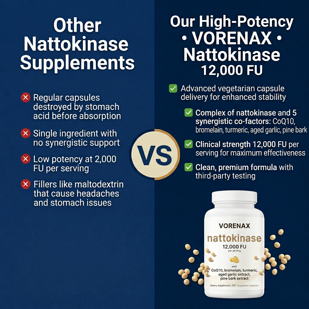 Nattokinase 12,000FU Complex - 60 Vegetarian Capsules