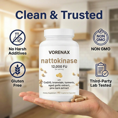 Nattokinase 12,000FU Complex - 60 Vegetarian Capsules