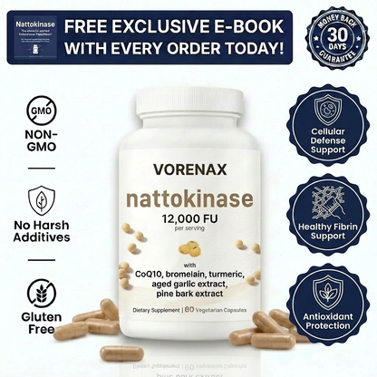 Nattokinase 12,000FU Complex - 60 Vegetarian Capsules