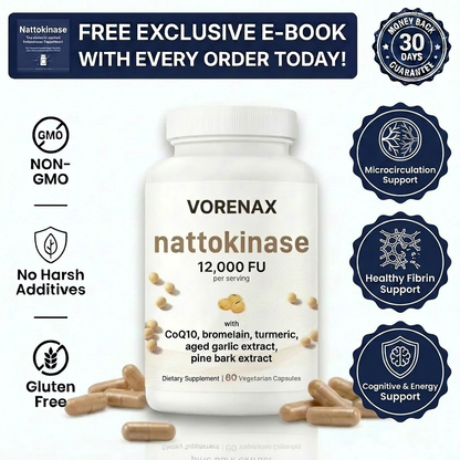 Nattokinase 12,000FU Complex - 60 Vegetarian Capsules